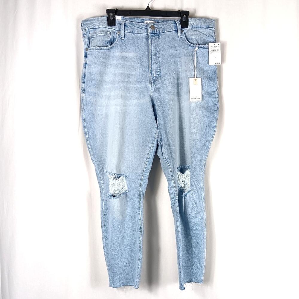 Good American Good Legs Skinny Cropped Jeans Size 18 NWT